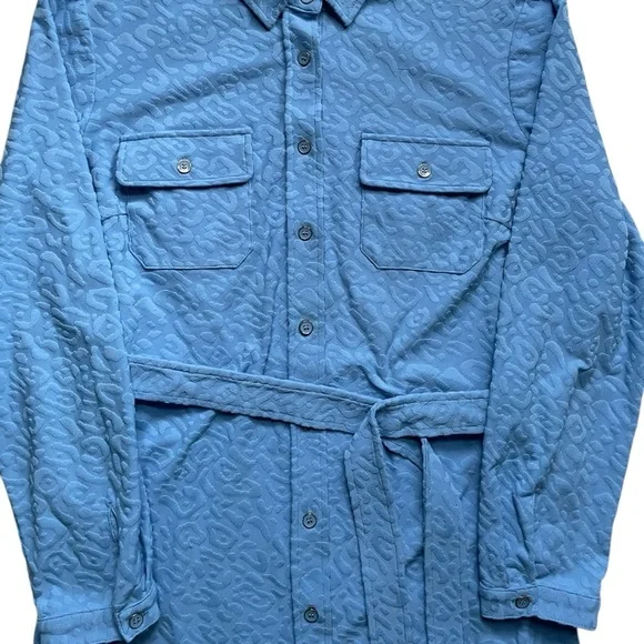 J. McLaughlin Bay Blue Leopard Print Haarlem Dress M - Picture 3 of 4